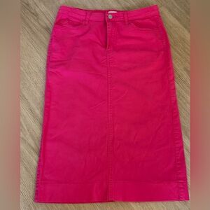 Hot Pink Midi Skirt